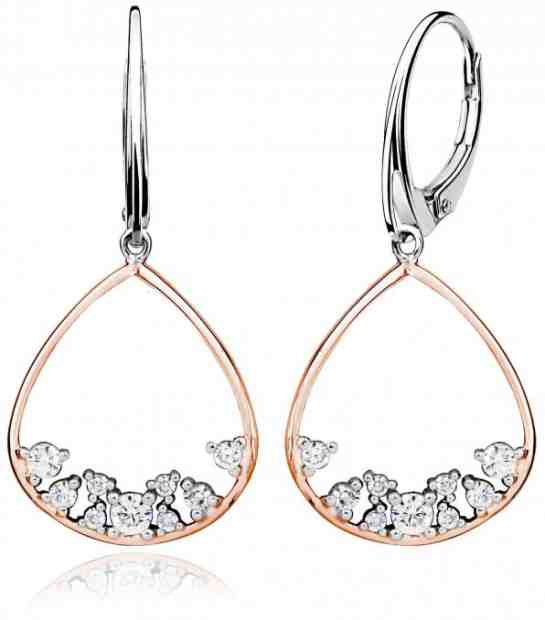 MOISS Úchvatné bicolor náušnice se zirkony E0001317 + 2 měsíce na vrácení zboží