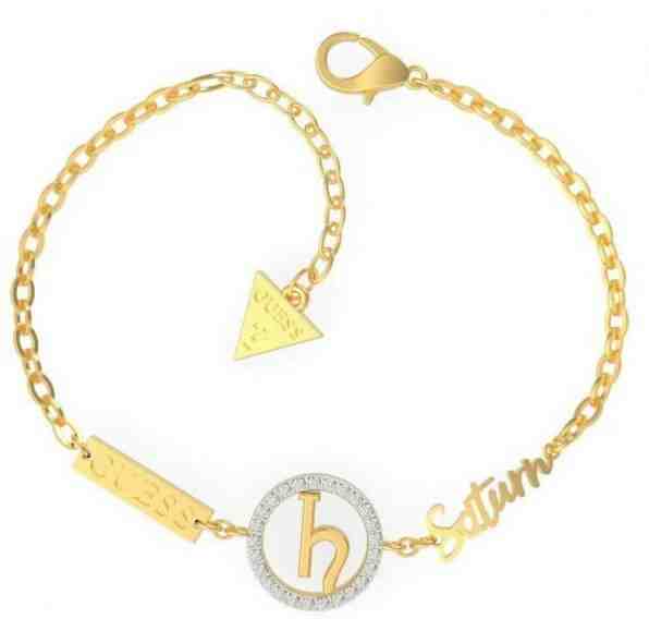 Guess Módní pozlacený náramek s krystaly Saturn UBS29031 18 cm - S + 2 měsíce na vrácení zboží