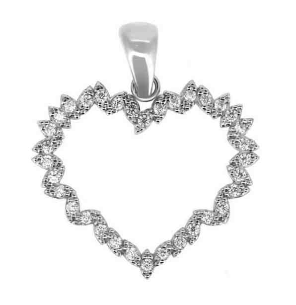 Brilio Silver Romantický přívěsek Srdce se zirkony PENT023 + 2 měsíce na vrácení zboží