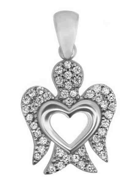 Brilio Silver Stříbrný přívěsek Anděl se zirkony PENT062 + 2 měsíce na vrácení zboží