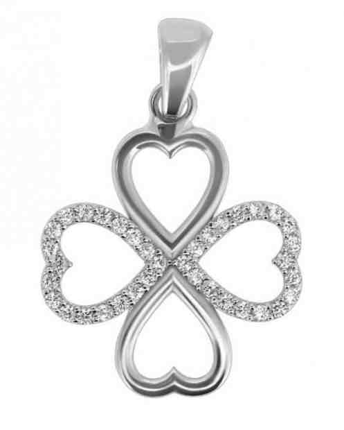 Brilio Silver Stříbrný přívěsek čtyřlístek pro štěstí PENT092 + 2 měsíce na vrácení zboží