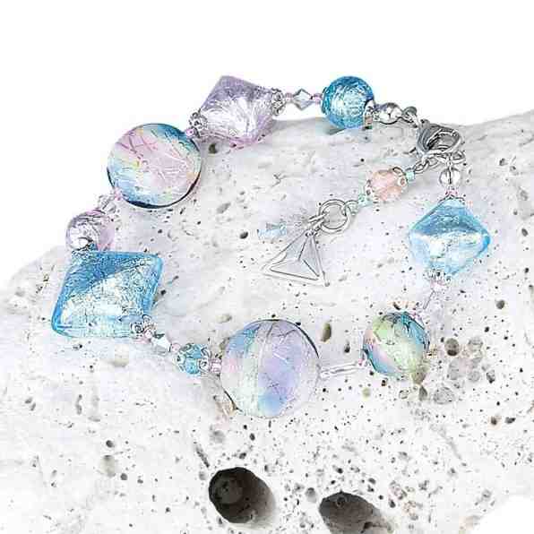 Lampglas Půvabný náramek Pastel Dream s ryzím stříbrem v perlách Lampglas BRO8 + 2 měsíce na vrácení zboží