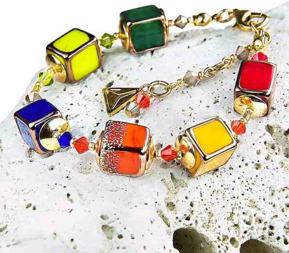 Lampglas Hravý náramek Summer Meadow z perel Lampglas BCU16 + 2 měsíce na vrácení zboží