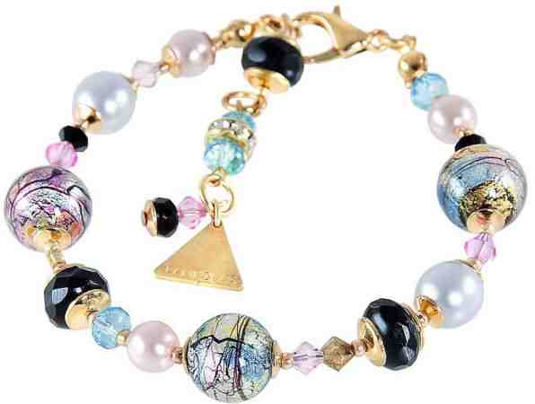 Lampglas Mysteriózní náramek Gold Fantasy s 24karátovým zlatem a ryzím stříbrem v perle Lampglas BP38 + 2 měsíce na vrácení zboží