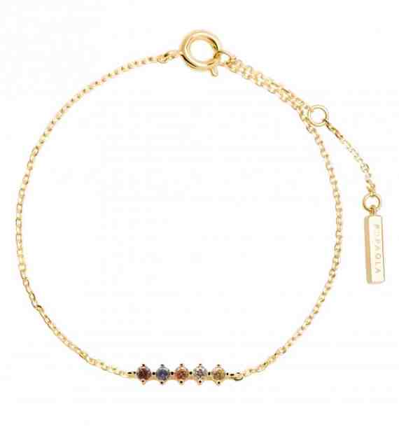 PDPAOLA Půvabný pozlacený náramek se zirkony SAGE Gold PU01-110-U + 2 měsíce na vrácení zboží