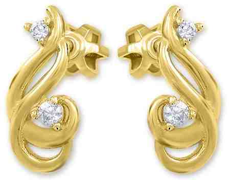 Brilio Jemné náušnice ze žlutého zlata s krystaly 239 001 01073 + 2 měsíce na vrácení zboží