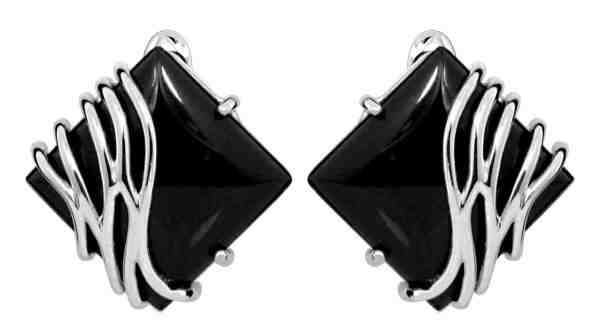 JVD Stylové stříbrné náušnice s černým onyxem SVLE0356SH8BL00 + 2 měsíce na vrácení zboží