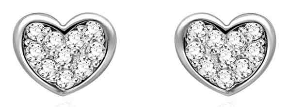 JVD Stříbrné náušnice srdce se zirkony SVLE0849XH2BI00 + 2 měsíce na vrácení zboží