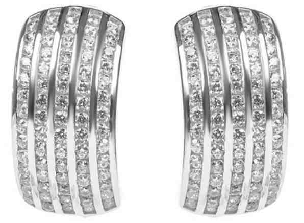 JVD Módní stříbrné náušnice se zirkony SVLE0861XH2BI00 + 2 měsíce na vrácení zboží