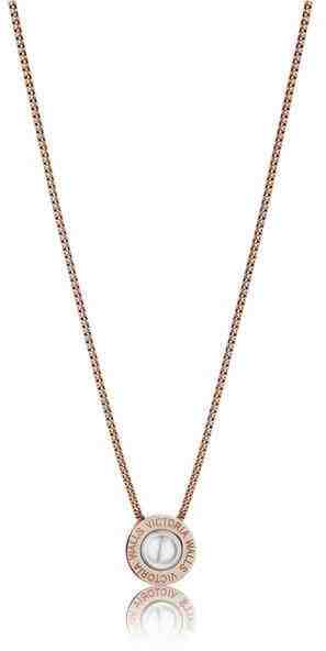 Victoria Walls Půvabný bronzový náhrdelník s perlou VN1091R + 2 měsíce na vrácení zboží