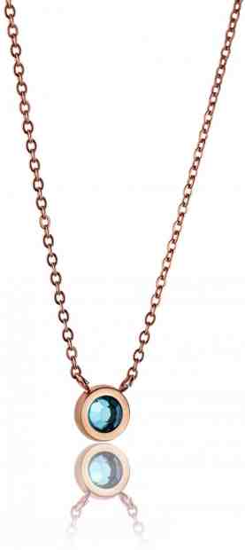 Emily Westwood Elegantní bronzový náhrdelník s modrým krystalem WN1011R + 2 měsíce na vrácení zboží