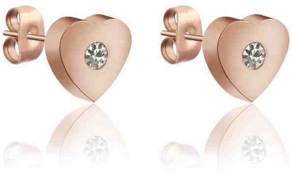 Victoria Walls Romantické bronzové náušnice Srdíčka VE1111R + 2 měsíce na vrácení zboží