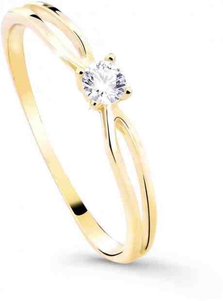 Cutie Diamonds Třpytivý zásnubní prsten ze žlutého zlata s briliantem DZ8027-00-X-1 52 mm + 2 měsíce na vrácení zboží