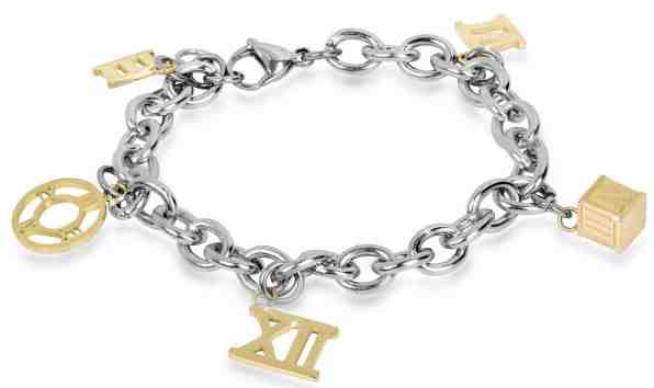 Troli Masivní ocelový bicolor náramek s římskými číslicemi + 2 měsíce na vrácení zboží