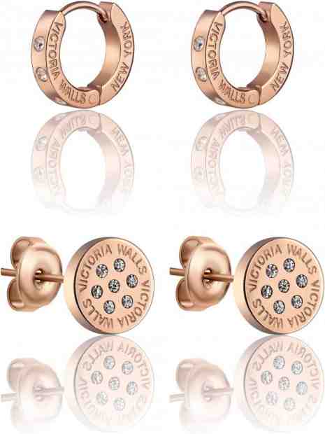Victoria Walls Půvabná sada bronzových náušnic s krystaly VS1118R + 2 měsíce na vrácení zboží