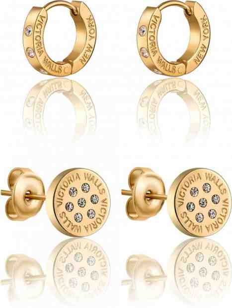 Victoria Walls Půvabná sada pozlacených náušnic s krystaly VS1118G + 2 měsíce na vrácení zboží