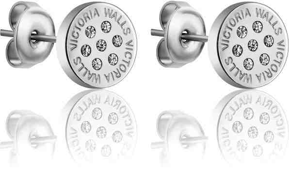 Victoria Walls Třpytivé ocelové náušnice pecky s krystaly VE1114S + 2 měsíce na vrácení zboží