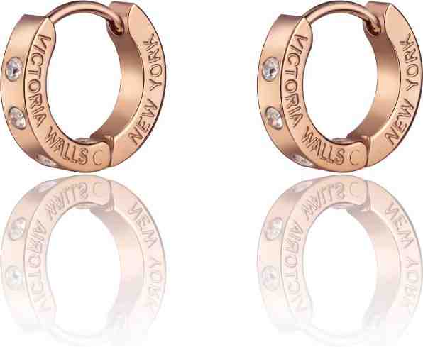Victoria Walls Bronzové kruhové náušnice s krystaly VE1112R + 2 měsíce na vrácení zboží