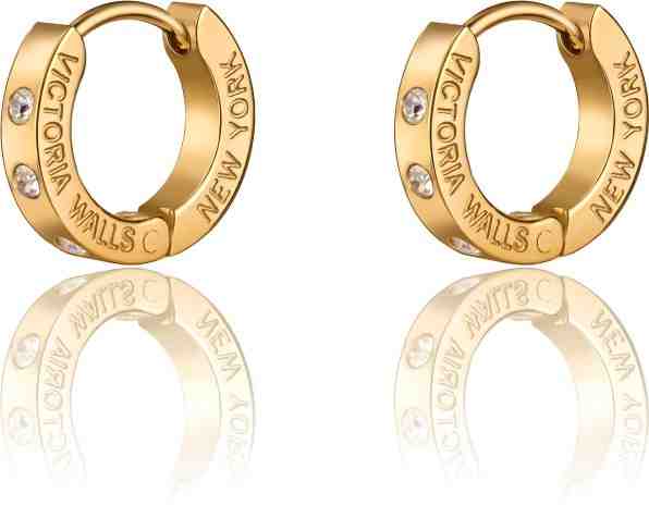 Victoria Walls Pozlacené kruhové náušnice s krystaly VE1112G + 2 měsíce na vrácení zboží