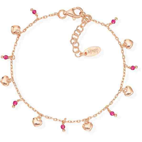Amen Růžově pozlacený stříbrný náramek s přívěsky BRMICURRO + 2 měsíce na vrácení zboží