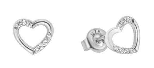 Brilio Silver Romantické srdíčkové náušnice GOLD053 + 2 měsíce na vrácení zboží