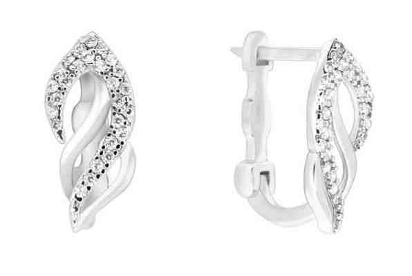 Brilio Silver Půvabné stříbrné náušnice se zirkony PE057 + 2 měsíce na vrácení zboží