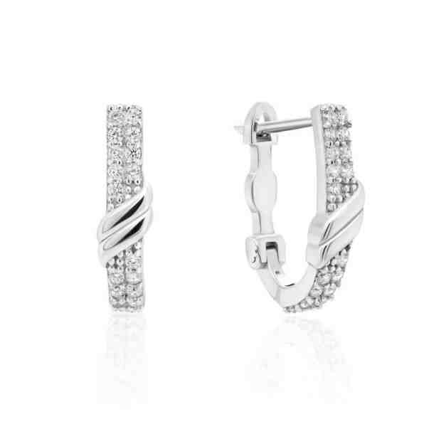 Brilio Silver Třpytivé stříbrné náušnice PE058 + 2 měsíce na vrácení zboží