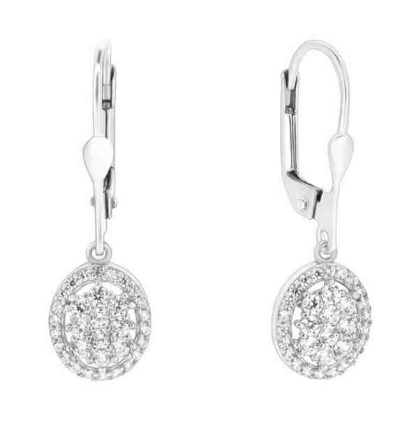 Brilio Silver Třpytivé náušnice se zirkony PE060 + 2 měsíce na vrácení zboží