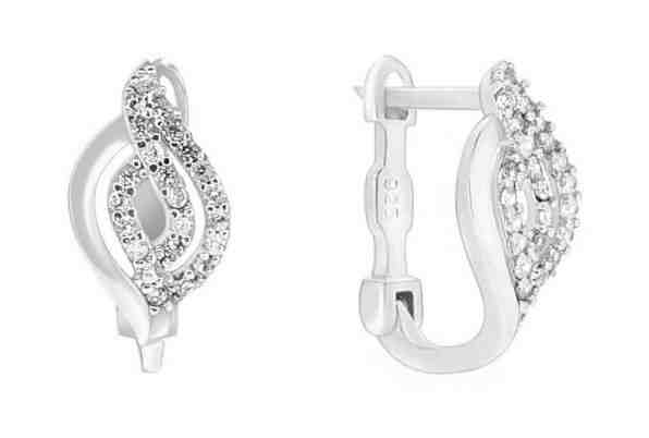 Brilio Silver Módní stříbrné náušnice se zirkony PE063 + 2 měsíce na vrácení zboží