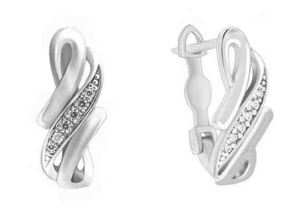 Brilio Silver Půvabné stříbrné náušnice se zirkony PE068 + 2 měsíce na vrácení zboží