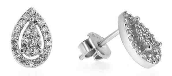 Brilio Silver Stříbrné náušnice se zirkony SILVER004 + 2 měsíce na vrácení zboží