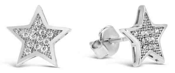 Brilio Silver Stříbrné hvězdičkové náušnice SILVER011 + 2 měsíce na vrácení zboží