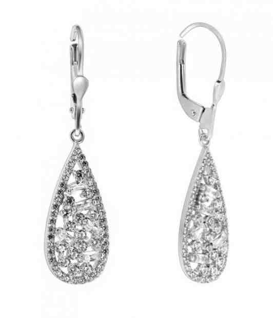 Brilio Silver Třpytivé stříbrné náušnice se zirkony SILVER027 + 2 měsíce na vrácení zboží