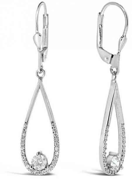 Brilio Silver Elegantní stříbrné náušnice se zirkony SILVER028 + 2 měsíce na vrácení zboží