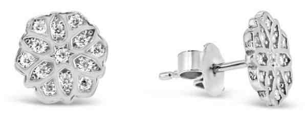 Brilio Silver Stříbrné kytičkové náušnice se zirkony SILVER112 + 2 měsíce na vrácení zboží