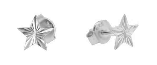 Brilio Silver Stříbrné hvězdičkové náušnice GOLD014 + 2 měsíce na vrácení zboží