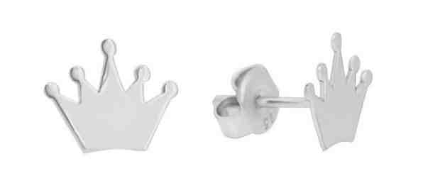 Brilio Silver Minimalistické stříbrné náušnice Korunka GOLD016 + 2 měsíce na vrácení zboží