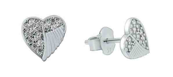Brilio Silver Romantické stříbrné náušnice se zirkony GOLD046 + 2 měsíce na vrácení zboží