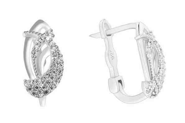 Brilio Silver Půvabné stříbrné náušnice se zirkony PE080 + 2 měsíce na vrácení zboží