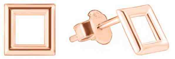 Brilio Náušnice z růžového zlata čtverečky GOLD003_AU_R + 2 měsíce na vrácení zboží