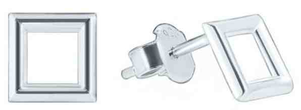 Brilio Náušnice z bílého zlata čtverečky GOLD003_AU_W + 2 měsíce na vrácení zboží