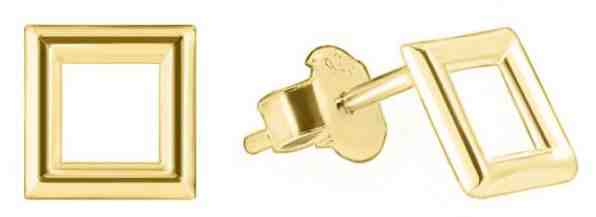 Brilio Zlaté náušnice čtverečky GOLD003_AU_Y + 2 měsíce na vrácení zboží