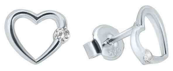Brilio Náušnice z bílého zlata srdce GOLD031_AU_W + 2 měsíce na vrácení zboží