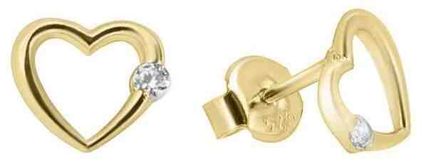 Brilio Náušnice ze žlutého zlata srdce GOLD031_AU_Y + 2 měsíce na vrácení zboží