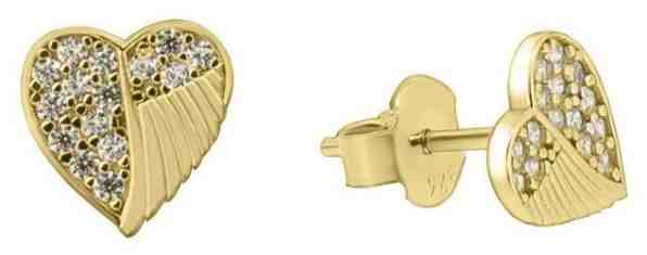 Brilio Náušnice ze žlutého zlata se zirkony GOLD046_AU_Y + 2 měsíce na vrácení zboží