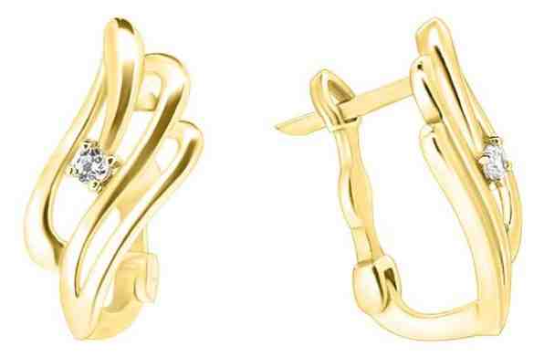Brilio Půvabné náušnice ze žlutého zlata se zirkony pe053_AU_Y + 2 měsíce na vrácení zboží