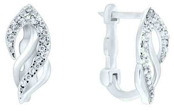 Brilio Okouzlující náušnice z bílého zlata se zirkony pe057_AU_W + 2 měsíce na vrácení zboží