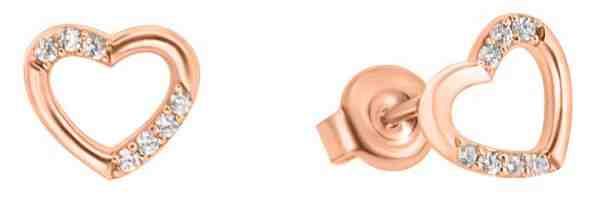 Brilio Náušnice z růžového zlata srdce se zirkony GOLD053_AU_R + 2 měsíce na vrácení zboží