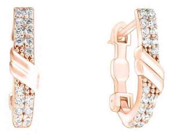 Brilio Třpytivé náušnice z růžového zlata se zirkony pe058_AU_R + 2 měsíce na vrácení zboží