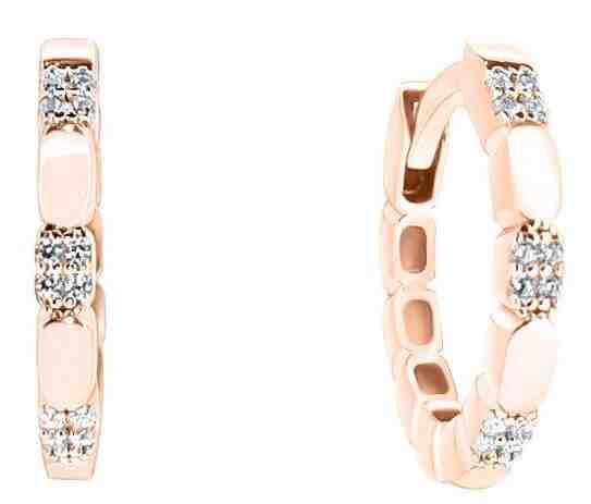 Brilio Jemné náušnice z růžového zlata se zirkony pe059_AU_R + 2 měsíce na vrácení zboží